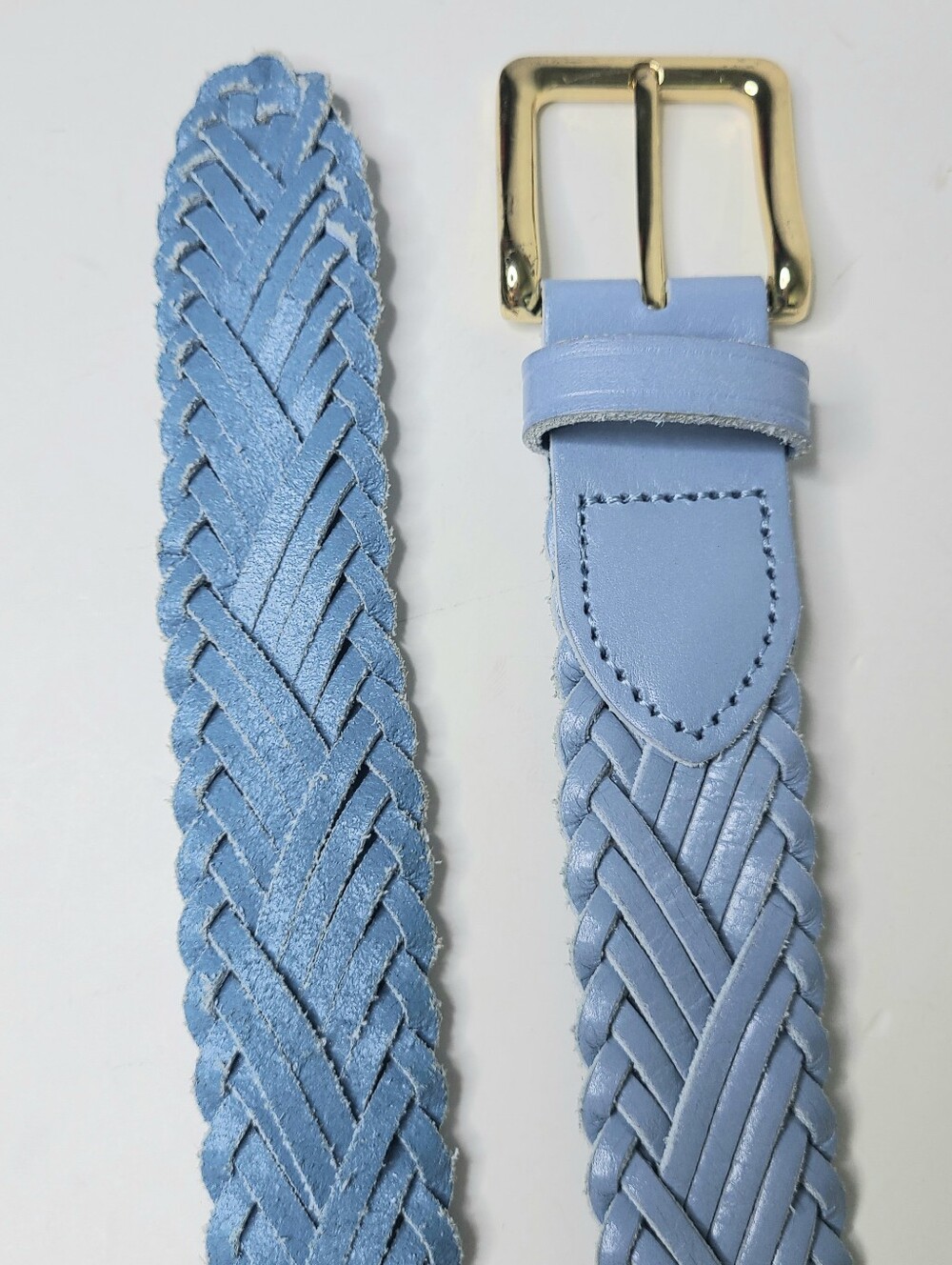J. Crew Powder Blue Woven Braided Genuine Leather Belt - Picture 5 of 12